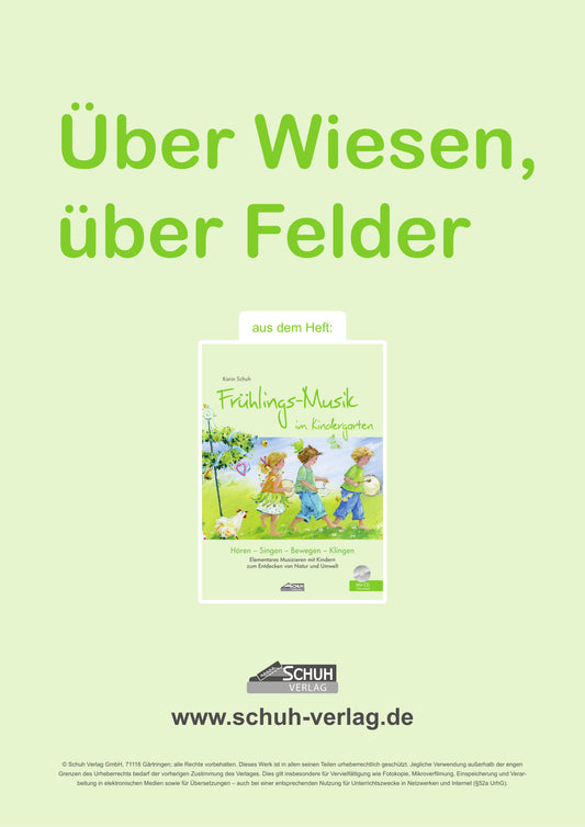 Über Wiesen, über Felder (Musik + Noten)